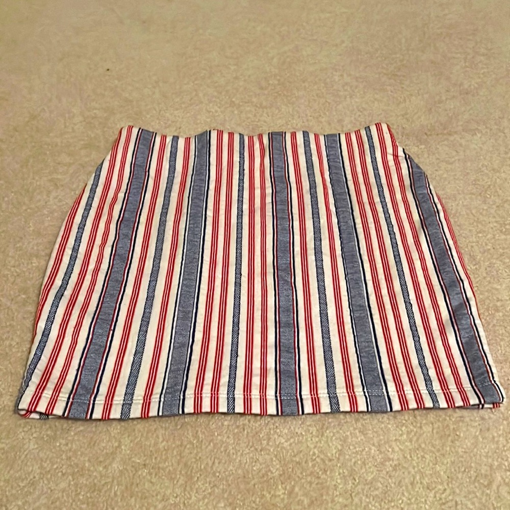 Zara Trafaluc Red, White, and Blue Skirt